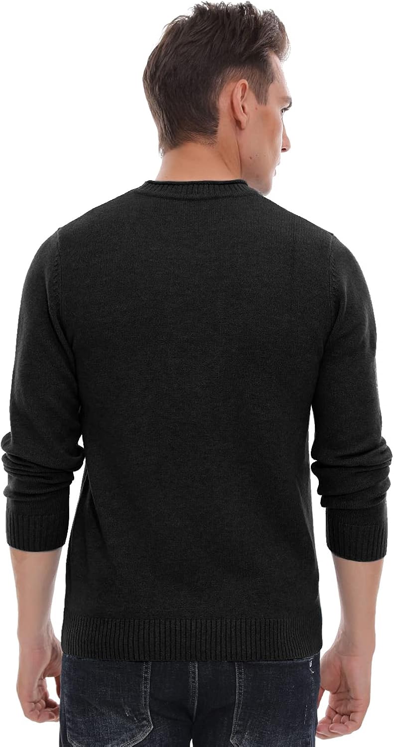 Sailwind Men's Crewneck Sweater Soft Casual Sweaters for Men Classic Pullover Sweaters with Ribbing Edge