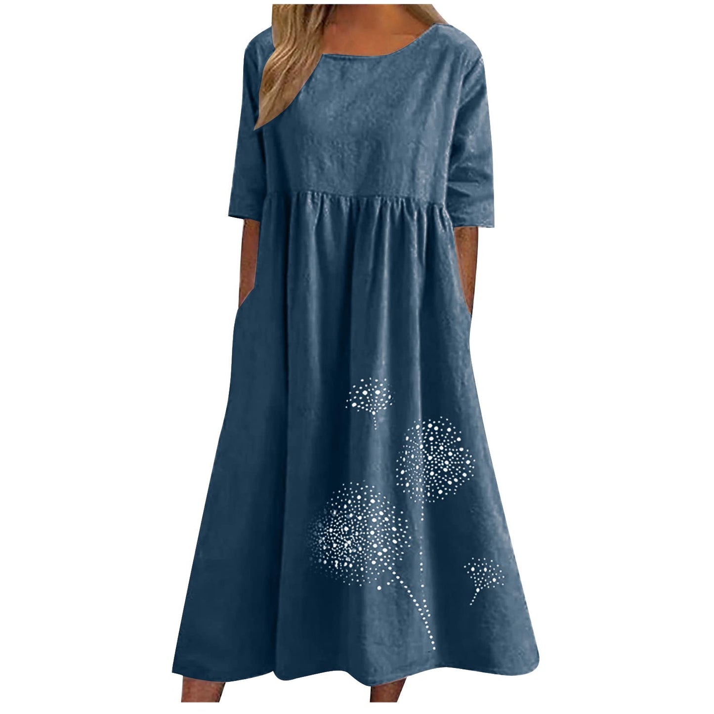fartey Tshirt Dress for Women 2026 Casual Plus Size Summer Midi Dress Boho Floral Print Loose Flowy Long Dresses with Pockets