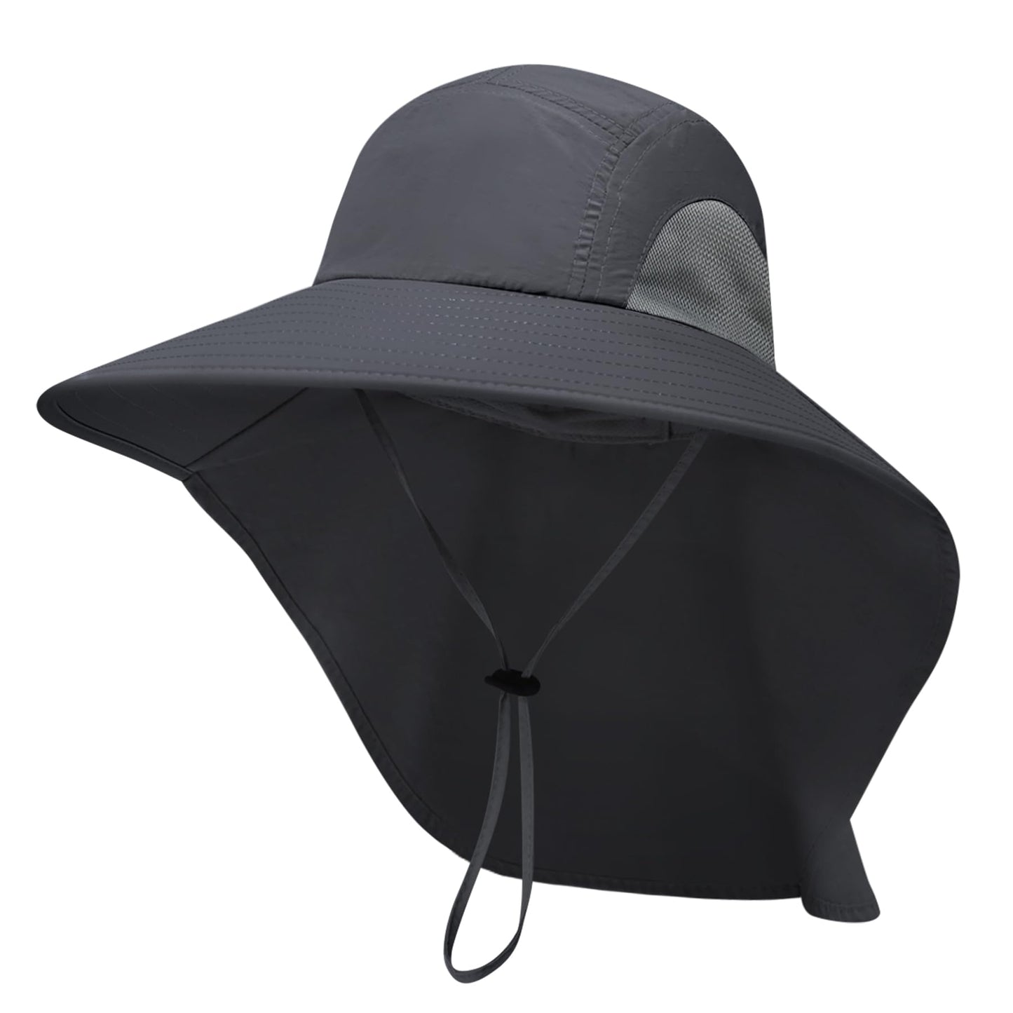 PFFY Sun Bucket Hats for Men Women UV Protection Wide Brim Hiking Fishing Garden Beach Sun Hat with Neck Flap
