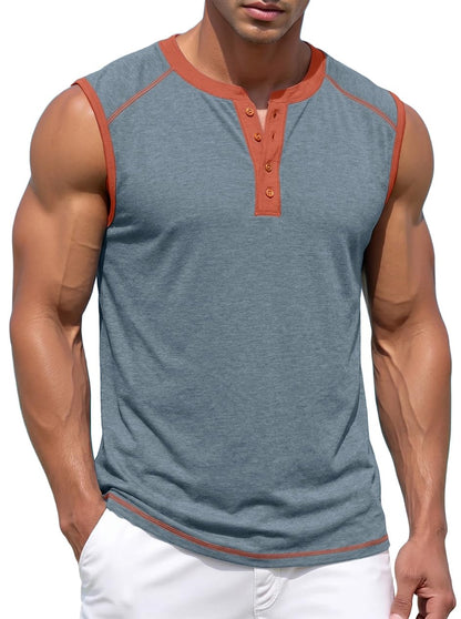 Sailwind Men's Casual Tank Top Henley Sleeveless Shirt Summer Athletic Gym Muscle Tee