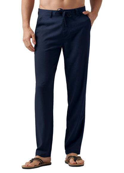 Willit Men's Linen Pants Casual Linen Dress Pants Drawstring Beach Summer Lightweight Trousers 29" 30" 32"