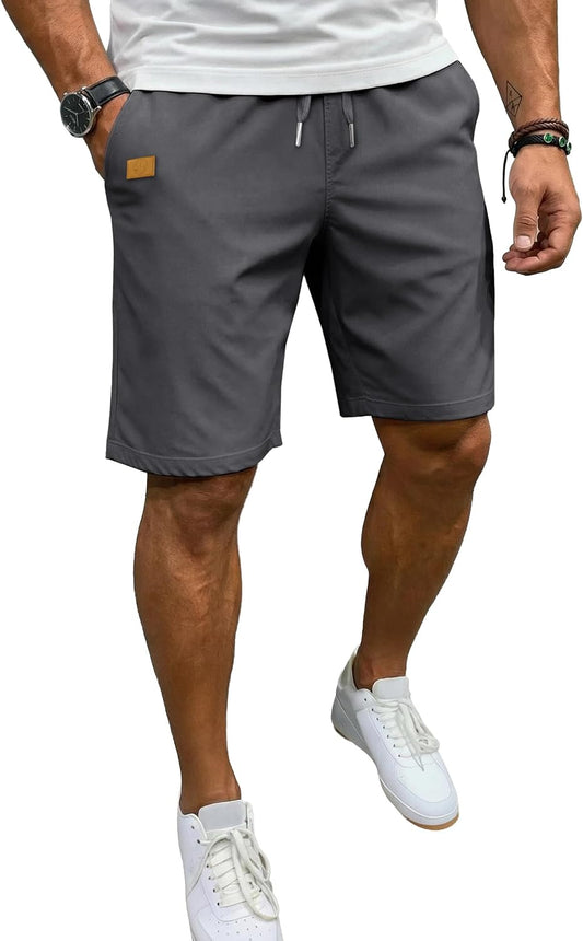 Sailwind Men's Casual 7" Shorts Elastic Waist Drawstring Summer Twill Golf Short