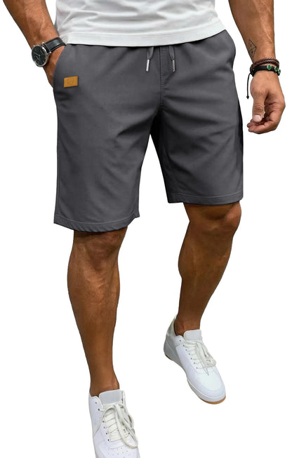 Sailwind Men's Casual 7" Shorts Elastic Waist Drawstring Summer Twill Golf Short