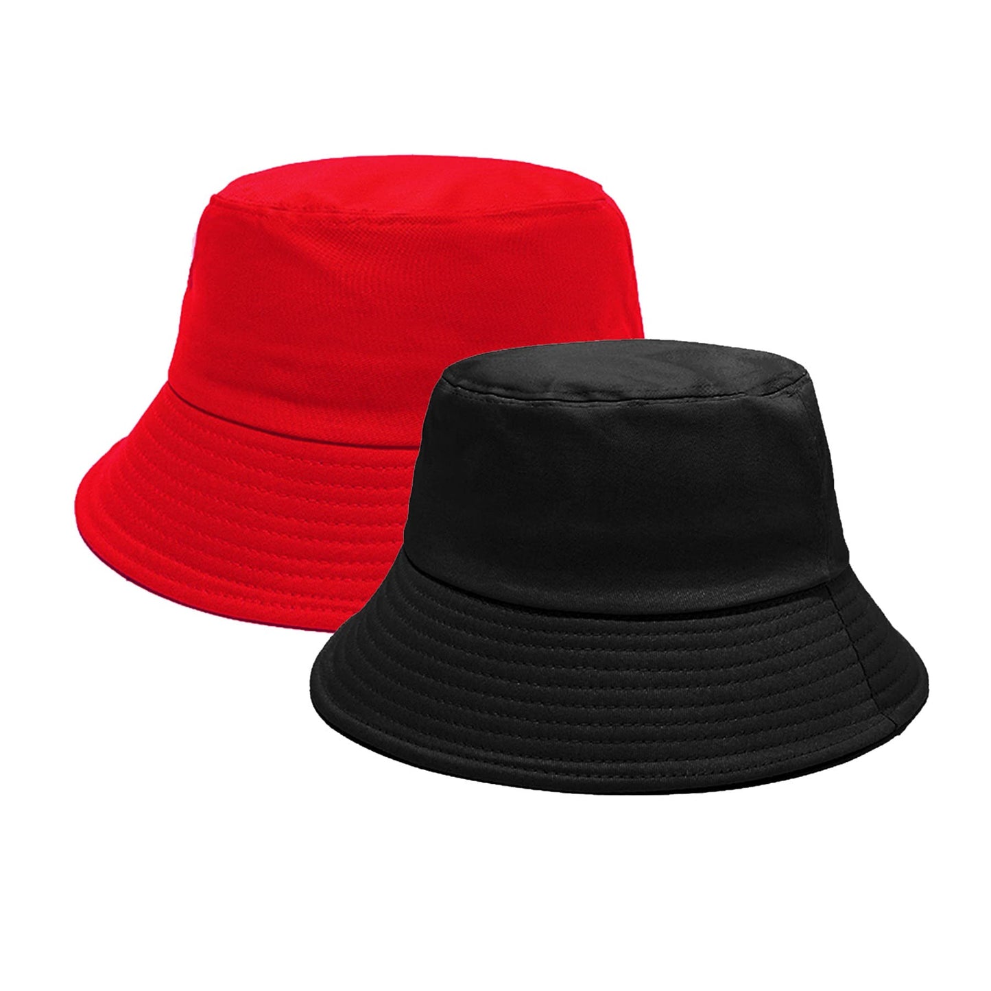 PFFY 2 Packs Bucket Hat for Women Men Cotton Hats Sun Beach Fishing Cap