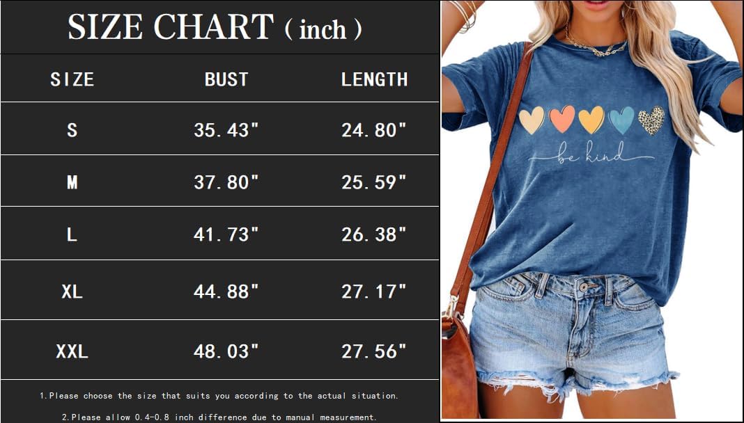 YEXIPO Womens Graphic Tees Short Sleeve Summer Tops Funny Letter Print Crew Neck Casual Loose Cute T Shirts