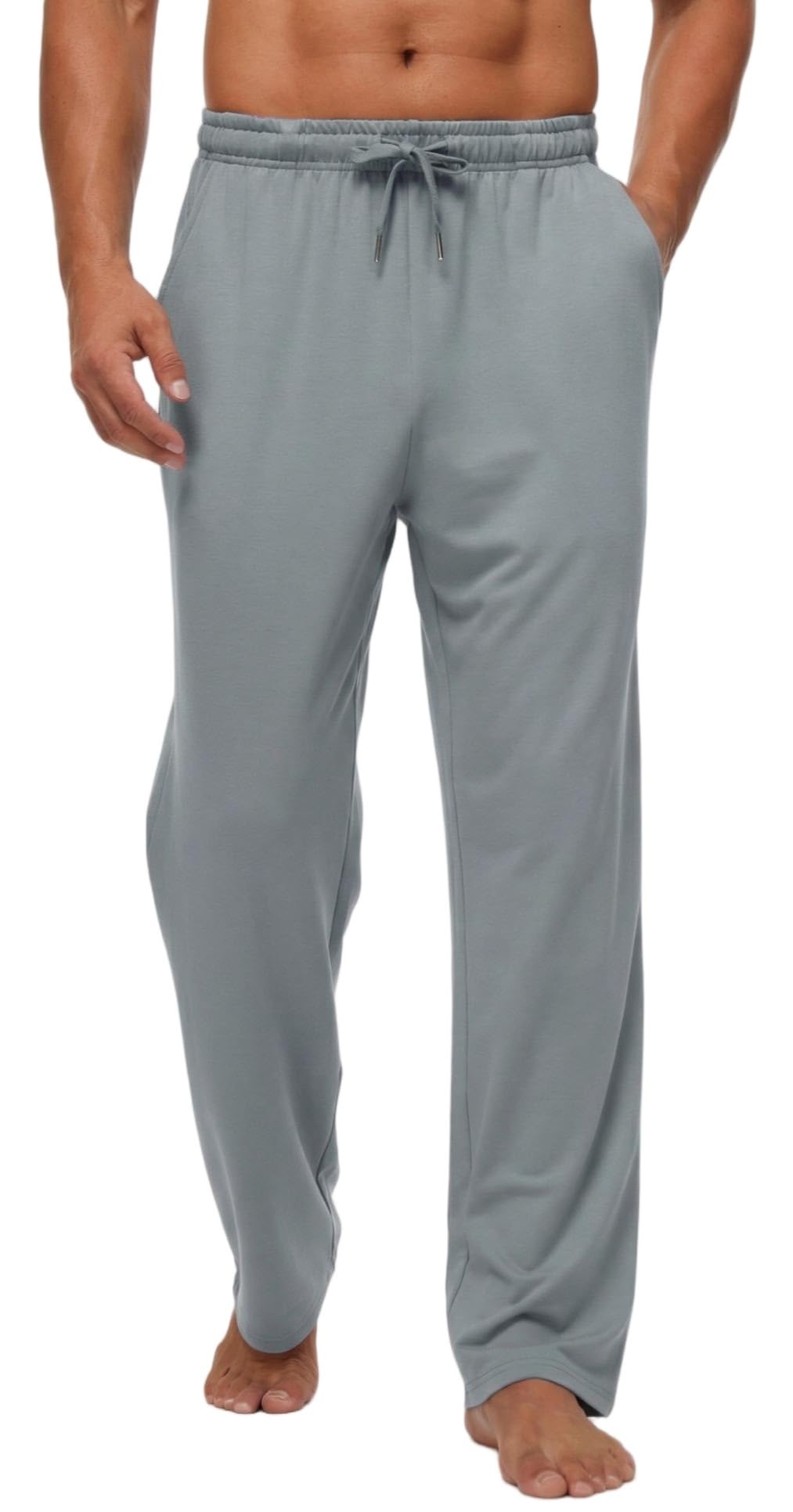 Sailwind Men's Yoga Sweatpants Athletic Casual Pants Cotton Open Bottom Lounge Lightweight Jersey Pants with Pockets