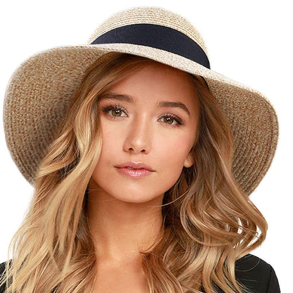 FURTALK Womens Beach Sun Straw Hat UV Protection Travel Packable Foldable Brim Summer UV Hat