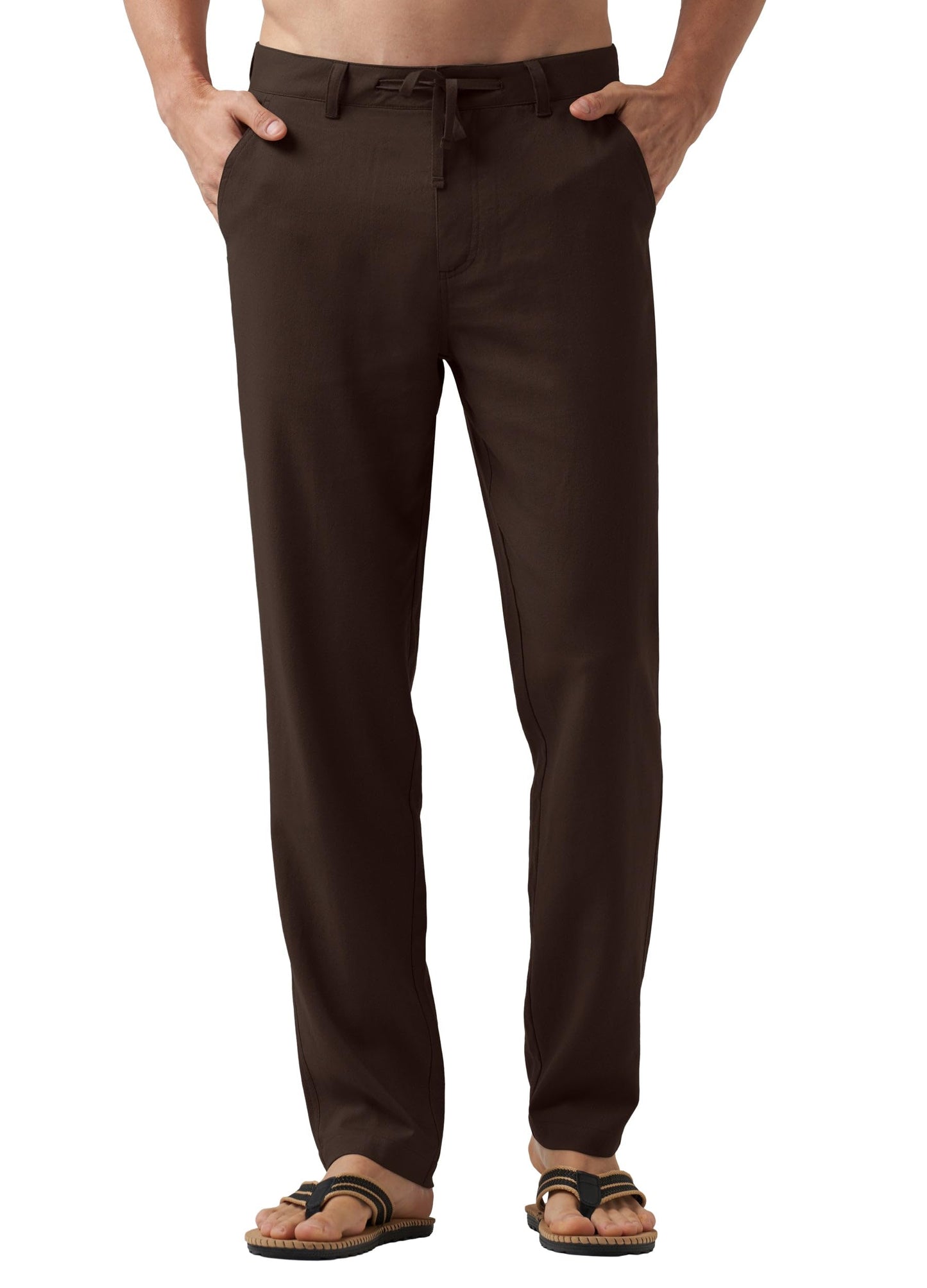 Willit Men's Linen Pants Casual Linen Dress Pants Drawstring Beach Summer Lightweight Trousers 29" 30" 32"