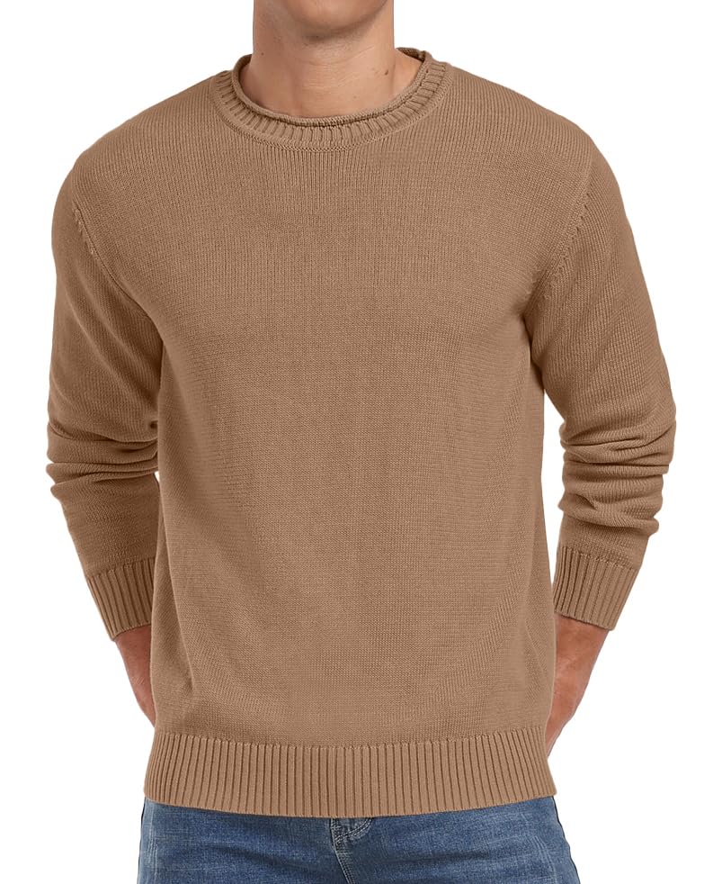 Sailwind Men's Cotton Crewneck Pullover Sweater Lightweight Casual Knitted Sweaters