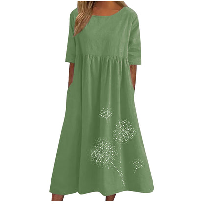 fartey Tshirt Dress for Women 2026 Casual Plus Size Summer Midi Dress Boho Floral Print Loose Flowy Long Dresses with Pockets