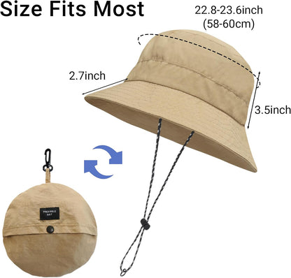 PFFY Waterproof Bucket Hat Rain Quick Dry Hats for Men Women Packable Sun Hat for Fishing Hiking Outdoors