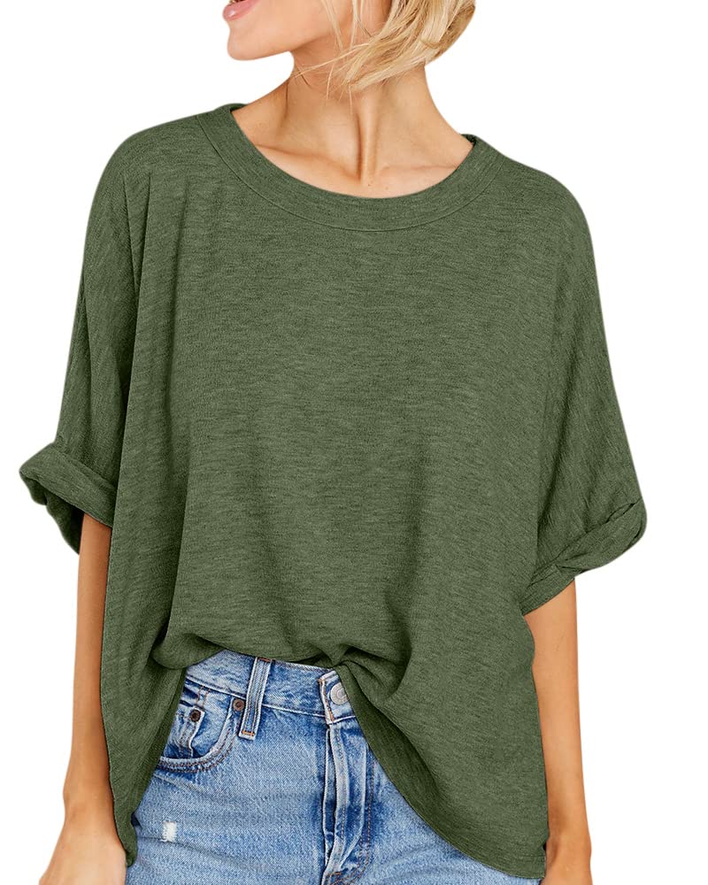 Women Oversized T-Shirt Summer Casual Short Sleeve Loose Tee Tops