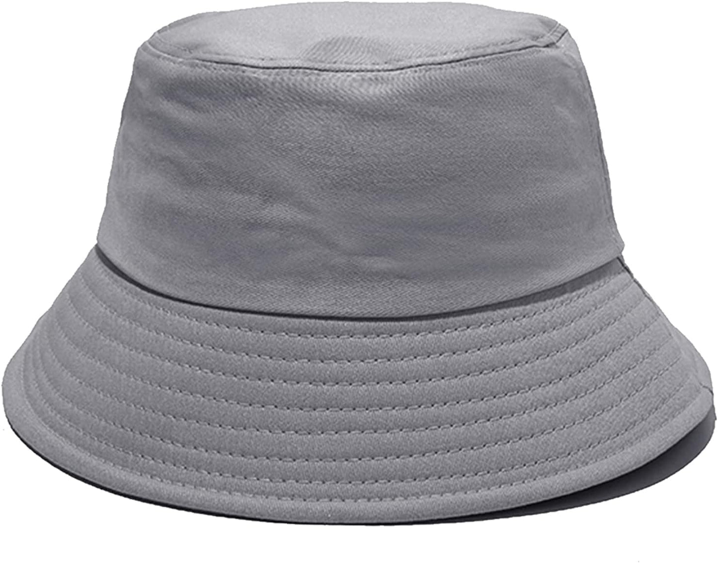 PFFY Bucket Hat for Women Men Cotton Summer Sun Beach Fishing Cap Grey