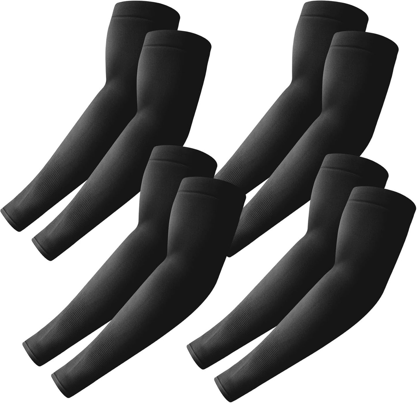 PFFY 4 Pairs UV Protection Arm Sleeves Cooling Compression Sleeve for Men Women Sports Tattoo Cover Up