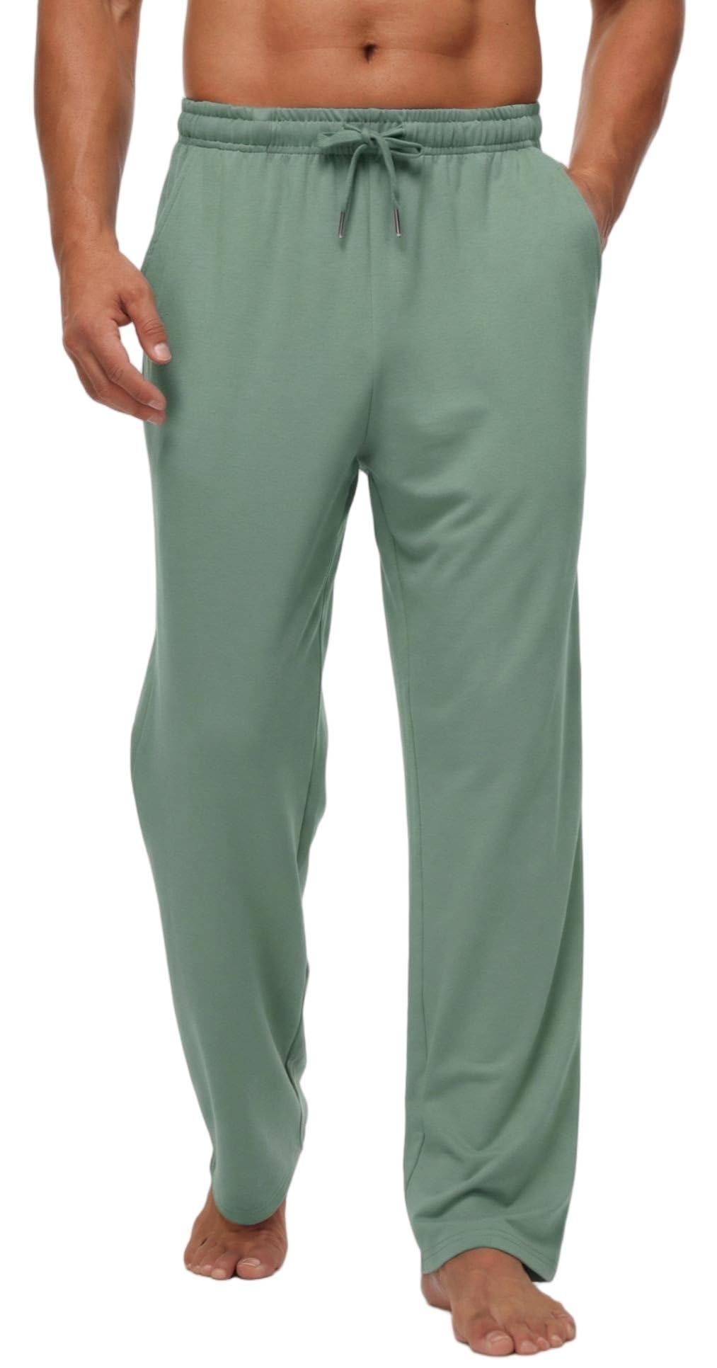 Sailwind Men's Yoga Sweatpants Athletic Casual Pants Cotton Open Bottom Lounge Lightweight Jersey Pants with Pockets