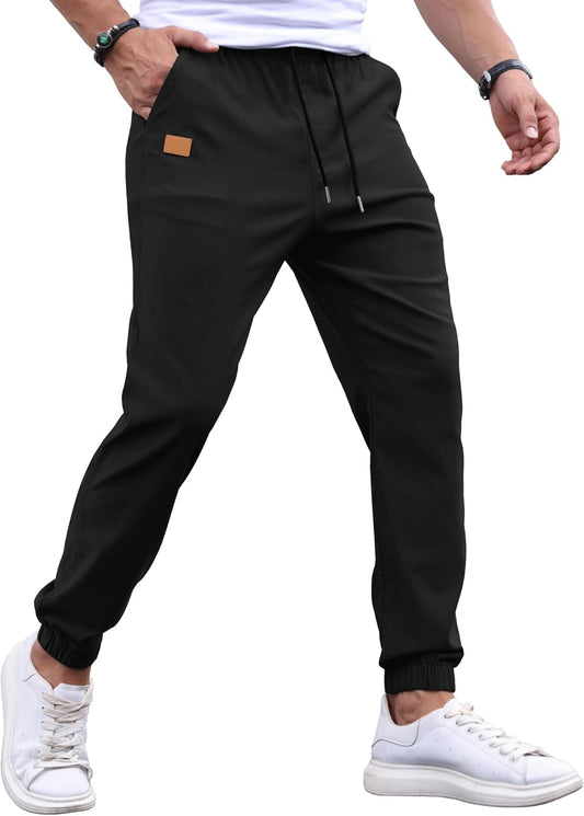 Sailwind Men's Casual Joggers Pants Drawstring Outdoor Chino Cargo Pants Twill Jogging Sweatpants Hiking