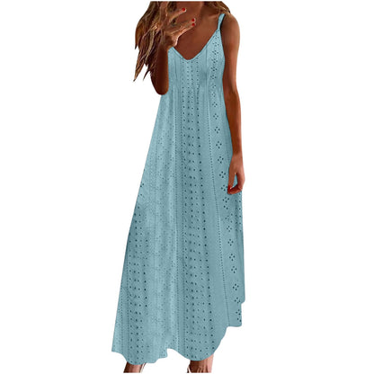 Ceboyel Women Floral Spaghetti Strap Sundress Casual Summer Long Maxi Dress Vneck Sexy Boho Dresses Trendy Beach Clothes