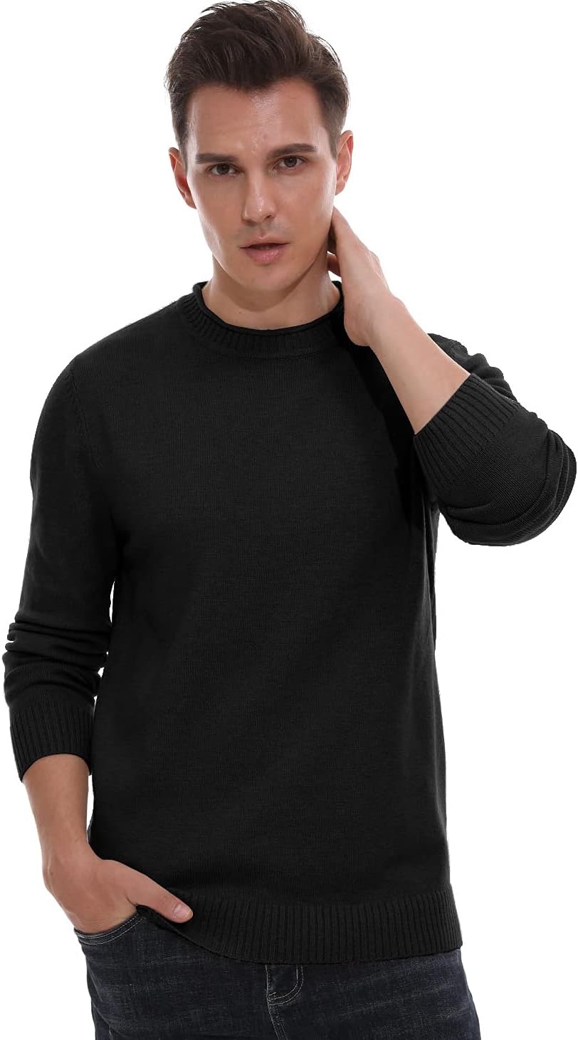 Sailwind Men's Crewneck Sweater Soft Casual Sweaters for Men Classic Pullover Sweaters with Ribbing Edge