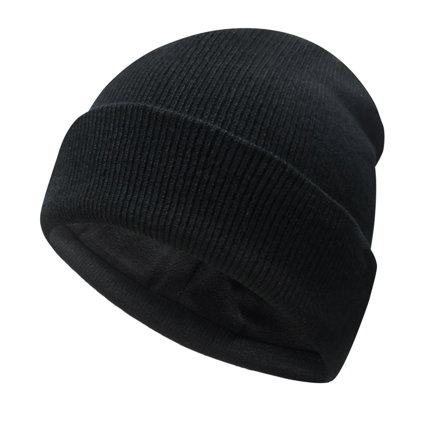 PFFY Beanie for Men Women Unisex Knit Cuffed Plain Winter Thick Lined Beanies Hats