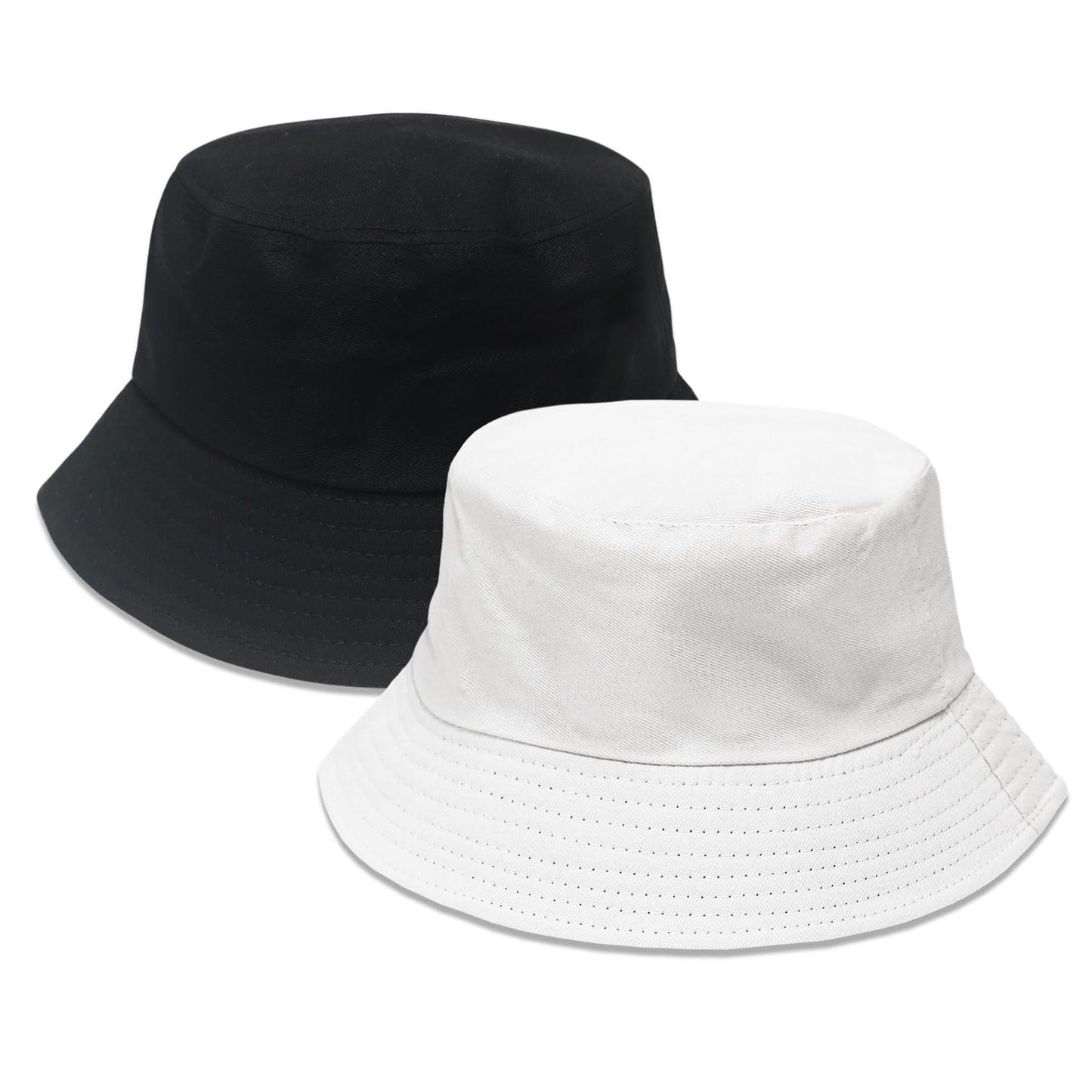 PFFY 2 Packs Bucket Hat for Women Men Cotton Hats Sun Beach Fishing Cap