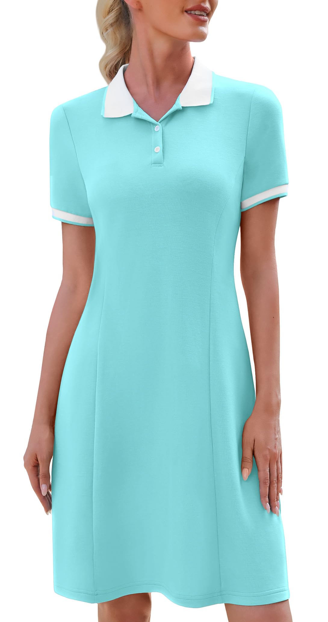 WEACZZY Women Tshirt Dress Short Sleeve Polo Dresses Easy Classic Summer Dresses