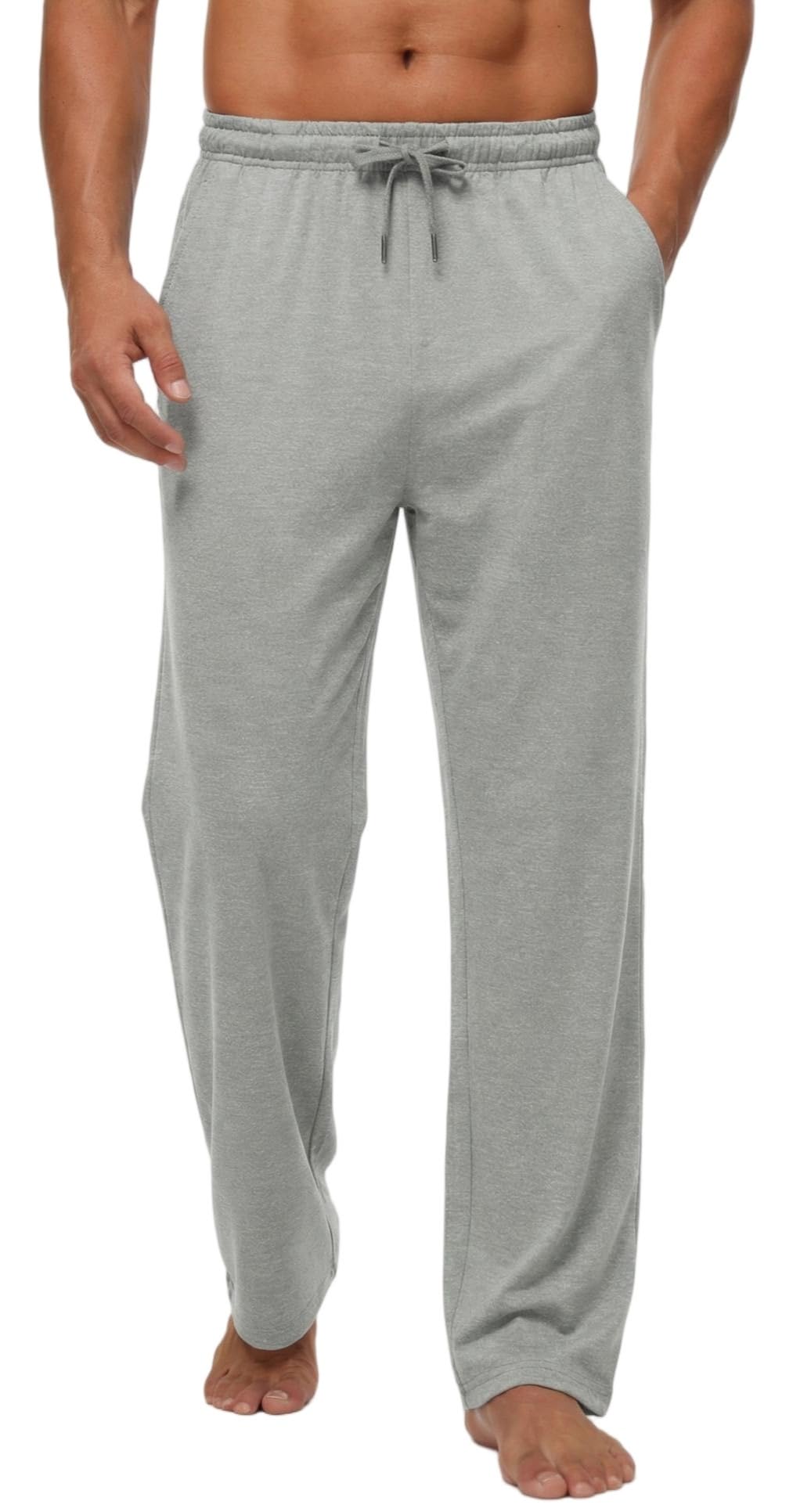Sailwind Men's Yoga Sweatpants Athletic Casual Pants Cotton Open Bottom Lounge Lightweight Jersey Pants with Pockets