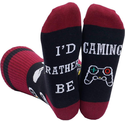 YEXIPO Funny Socks for Men Women I'D Rather Be Outdoor Activities Novelty Gifts For Hunting Golfing Camping Skiing Gaming