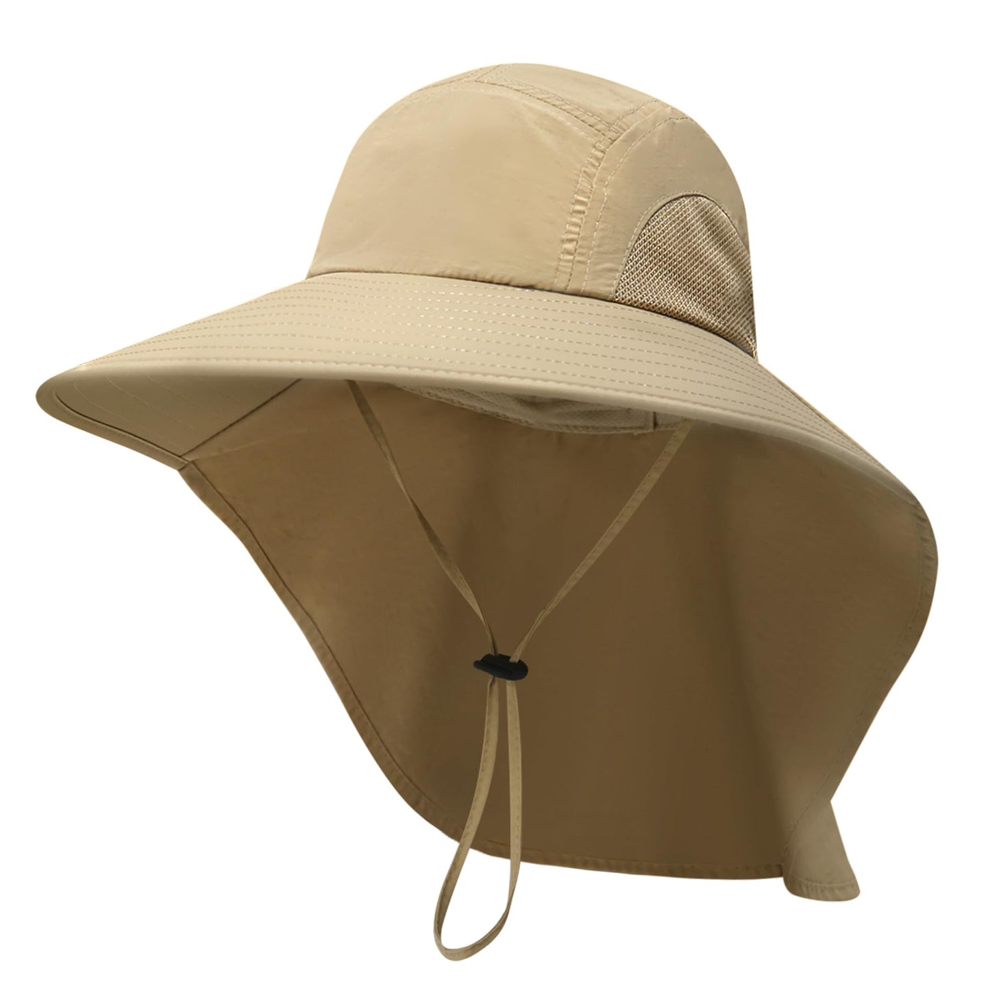 PFFY Sun Bucket Hats for Men Women UV Protection Wide Brim Hiking Fishing Garden Beach Sun Hat with Neck Flap