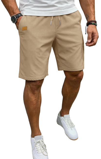 Sailwind Men's Casual 7" Shorts Elastic Waist Drawstring Summer Twill Golf Short