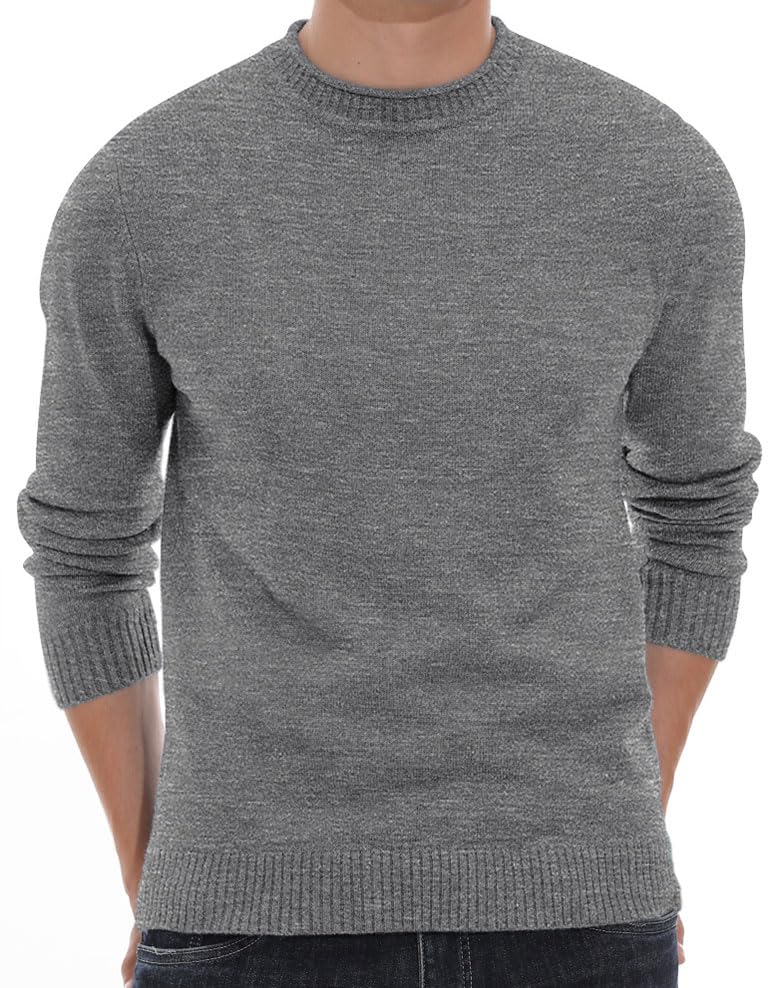Sailwind Men's Crewneck Sweater Soft Casual Sweaters for Men Classic Pullover Sweaters with Ribbing Edge