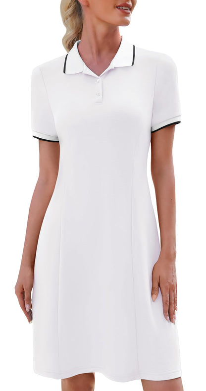 WEACZZY Women Tshirt Dress Short Sleeve Polo Dresses Easy Classic Summer Dresses