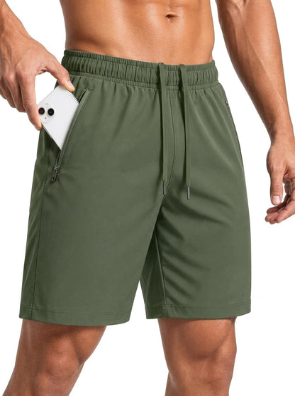 Sailwind Men’s Athletic Running Shorts 7" Quick Dry Lightweight Workout Gym Shorts with Zipper Pockets for Basketball Hiking