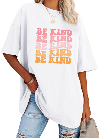 YEXIPO Women's Oversized T Shirts Graphic Tees Summer Short Sleeve Loose Fit Casual Crewneck Plain Tunic Tops