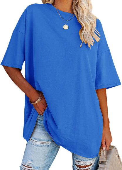 YEXIPO Women's Oversized T Shirts Graphic Tees Summer Short Sleeve Loose Fit Casual Crewneck Plain Tunic Tops