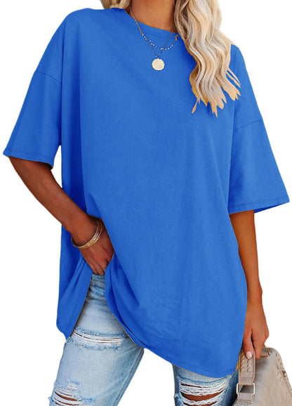 YEXIPO Women's Oversized T Shirts Graphic Tees Summer Short Sleeve Loose Fit Casual Crewneck Plain Tunic Tops