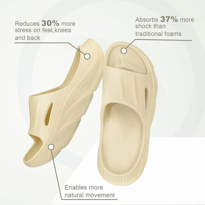 Recovery Slides for Men and Women - Orthopedic Sandals with Arch Support & Thick Cushion, Plantar Fasciitis Slippers, Lightweight Non-Slip Slides for Post-Workout Recovery
