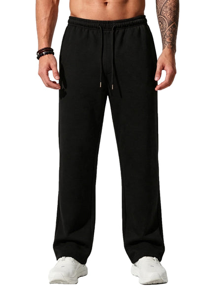 Sailwind Men's Casual Baggy Sweatpants Straight Leg Cotton Sweat Pants Open Bottom Lounge Joggers with Pockets