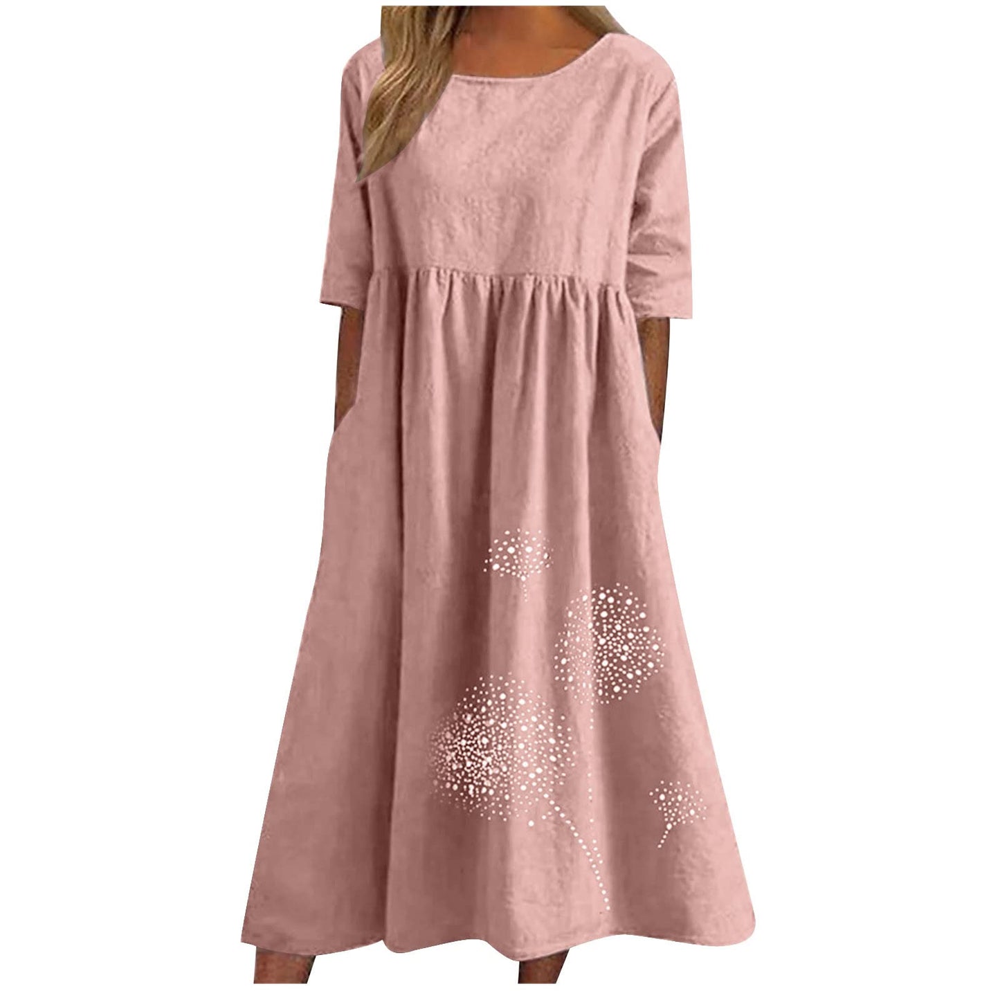 fartey Tshirt Dress for Women 2026 Casual Plus Size Summer Midi Dress Boho Floral Print Loose Flowy Long Dresses with Pockets