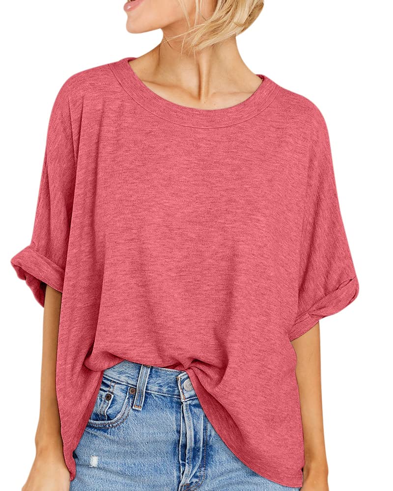 Women Oversized T-Shirt Summer Casual Short Sleeve Loose Tee Tops