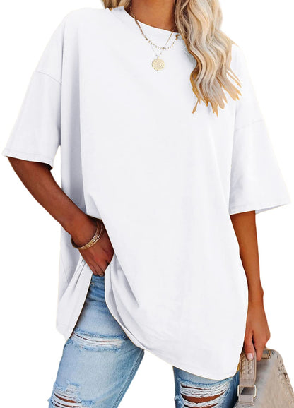 YEXIPO Women's Oversized T Shirts Graphic Tees Summer Short Sleeve Loose Fit Casual Crewneck Plain Tunic Tops