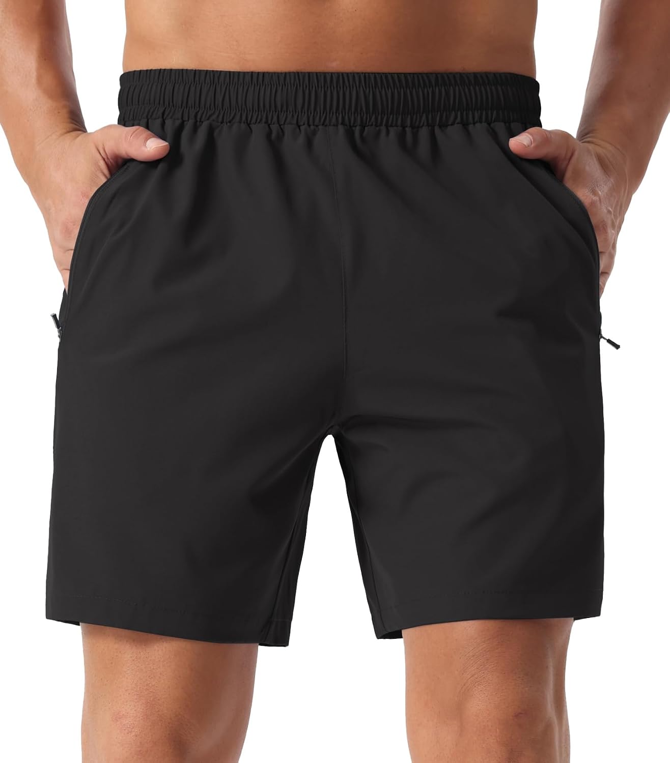 Sailwind Men’s Athletic Running Shorts 7" Quick Dry Lightweight Workout Gym Shorts with Zipper Pockets for Basketball Hiking