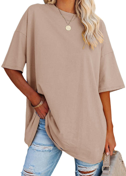 YEXIPO Women's Oversized T Shirts Graphic Tees Summer Short Sleeve Loose Fit Casual Crewneck Plain Tunic Tops