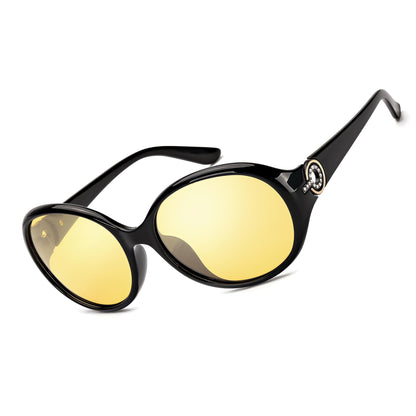 TJUTR Women’s Night Vision Driving Glasses, Polarized Yellow Tint Anti Glare Eyewear for Nighttime Driving TN2572