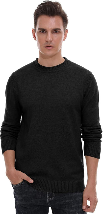 Sailwind Men's Crewneck Sweater Soft Casual Sweaters for Men Classic Pullover Sweaters with Ribbing Edge