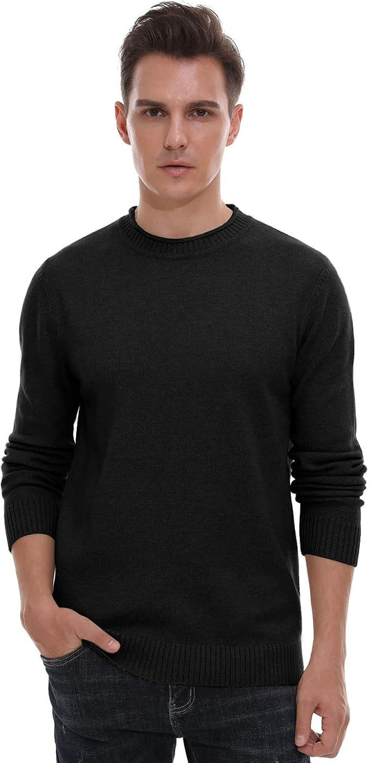 Sailwind Men's Crewneck Sweater Soft Casual Sweaters for Men Classic Pullover Sweaters with Ribbing Edge