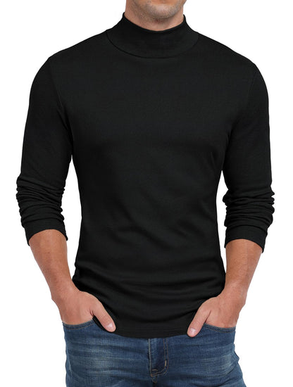 Sailwind Men's Mock Turtleneck Long Sleeve T Shirts Basic Slim Fit Pullover Sweater Thermal Lightweight Tees
