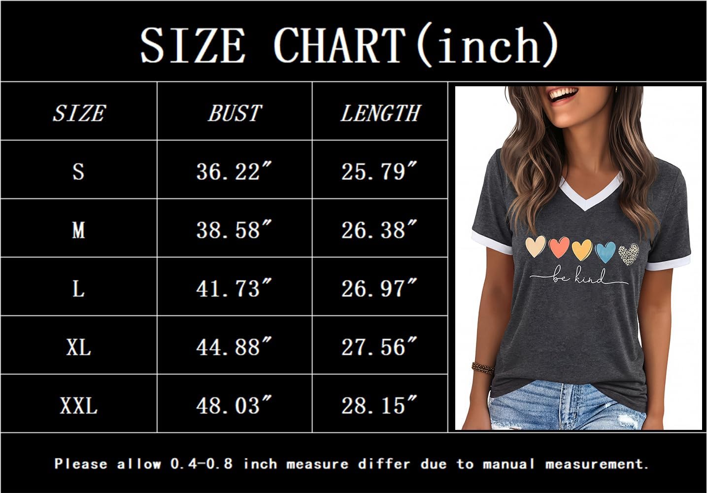 YEXIPO Womens T Shirts Graphic Tees Spring Short Sleeve V Neck Funny Letter Print Casual Loose Cute Summer Tops