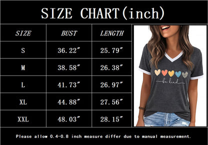 YEXIPO Womens T Shirts Graphic Tees Spring Short Sleeve V Neck Funny Letter Print Casual Loose Cute Summer Tops