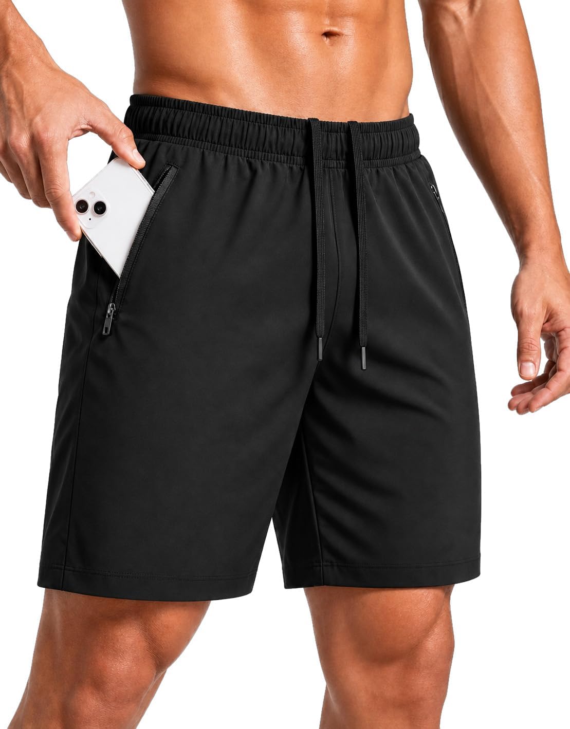 Sailwind Men’s Athletic Running Shorts 7" Quick Dry Lightweight Workout Gym Shorts with Zipper Pockets for Basketball Hiking