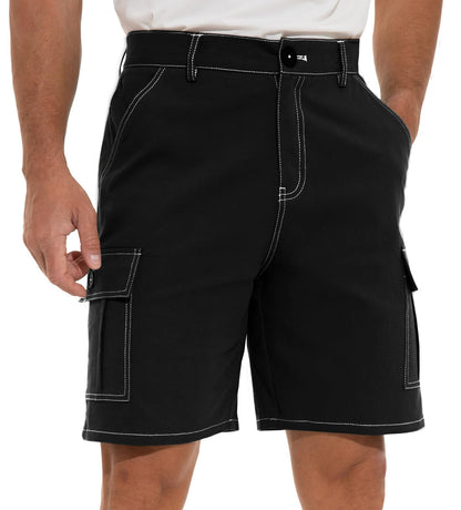 Sailwind Men Cargo Cotton Shorts Casual Summer Contrast Topstitching Cargo